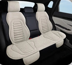 All-Season Linen Car Seat Covers Universal Fit for Sedans SUVs Trucks - Breathable Durable Comfortable Interior Accessories