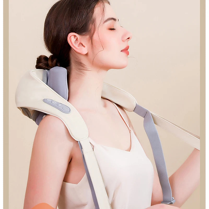 Shiatsu Neck And Shoulder Massager with LED Red Light Kneading Spine Back Muscle Relaxer for Home Use  Shoulder Massage Shawl