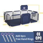 PANGDUBE Baby Playground Playpen for Baby and Toddlers Thicken Steel Pipes & Cloth Baby Fence Play Park Baby Activity Fence