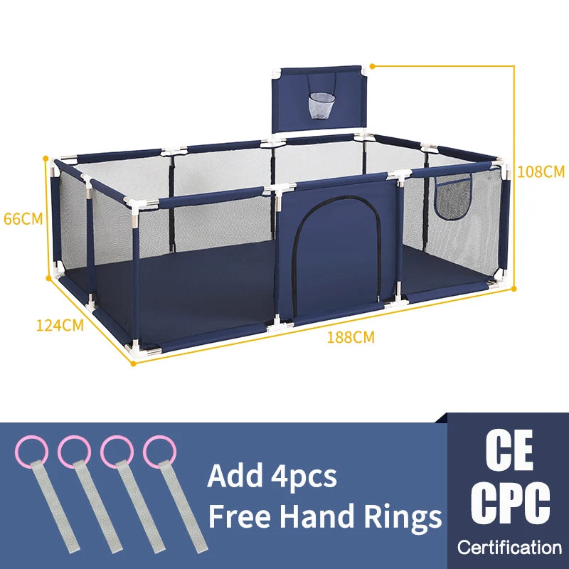 PANGDUBE Baby Playground Playpen for Baby and Toddlers Thicken Steel Pipes & Cloth Baby Fence Play Park Baby Activity Fence