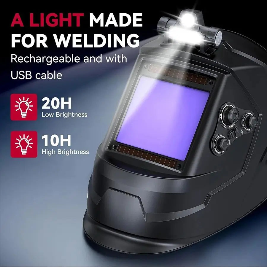 Large View Auto Darkening Welding Helmet Wide Shade 4-9/9-13 for TIG MIG ARC Cut and Grind