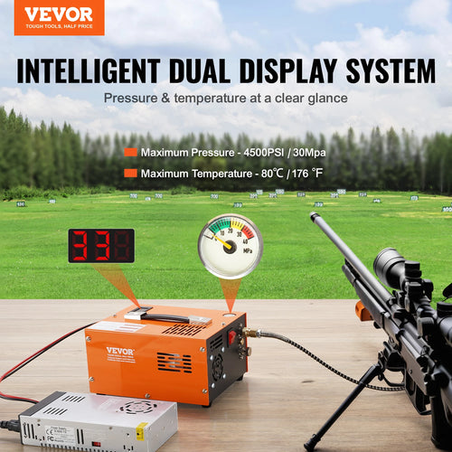 VEVOR PCP Air Compressor, 4500PSI/30Mpa Portable PCP Airgun Compressor with External Converter