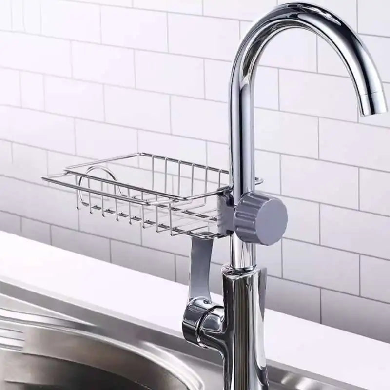 Kitchen Stainless Steel Sink Drain Rack Removable Hanging Storage Rack Faucet Rack Kitchen Sponge Dishcloth Storage Accessories