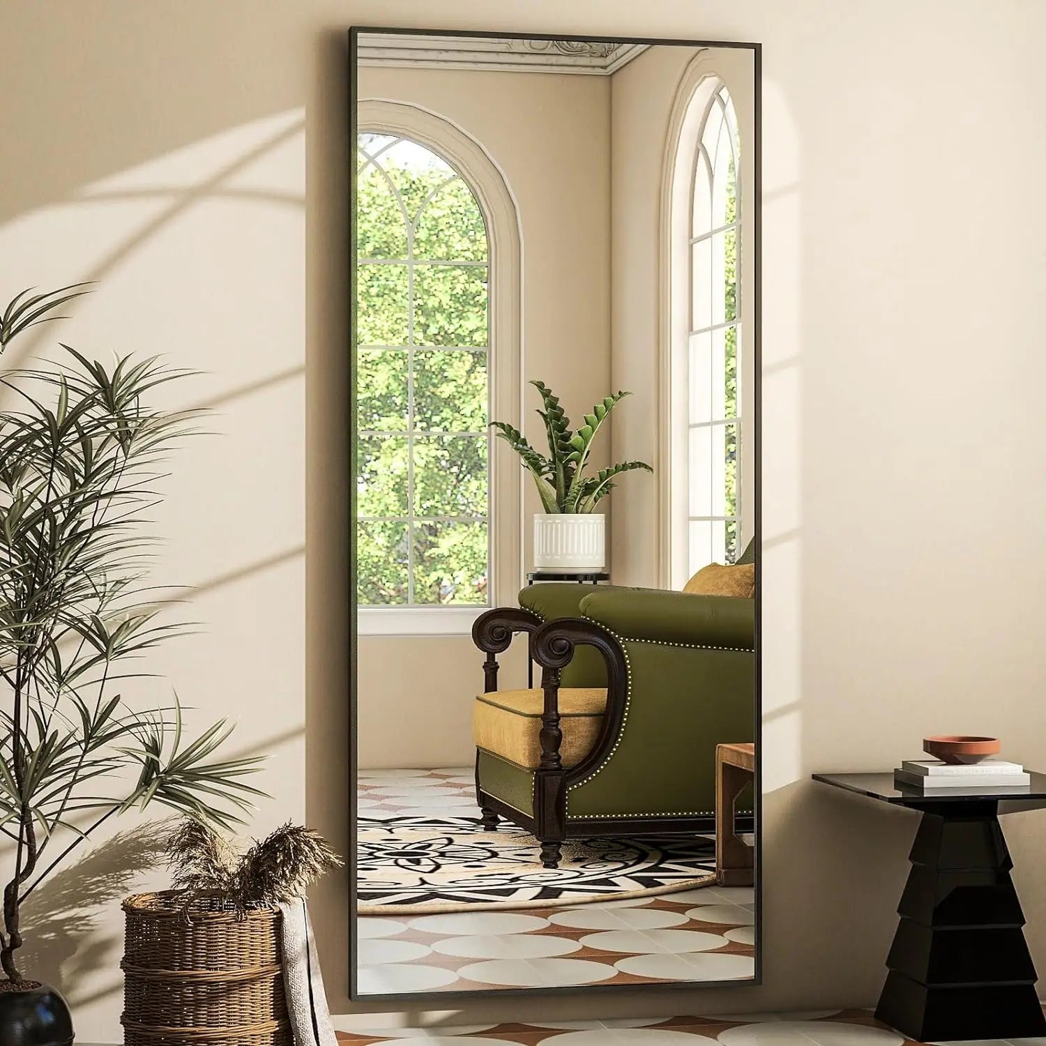 BEAUTYPEAK Floor Mirror Full Length Mirror - 26"x 71" Rectangle, Aluminum Frame Free-Standing Wall & Leaning