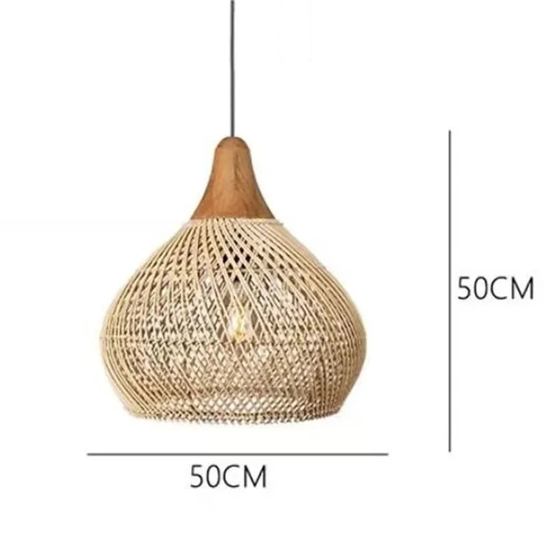 Chinese Retro Handmade Rattan Pendant Light Living Room Hot Pot Restaurant Homestay Zen Decoration Pendant Light