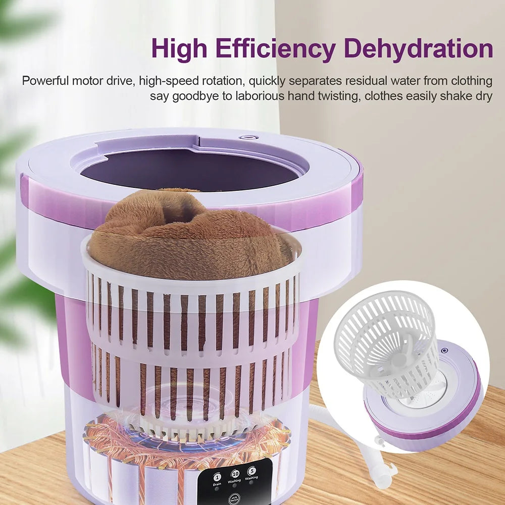 7L Small Folding Washing Machine Portable Washing Machine Automatic Mo