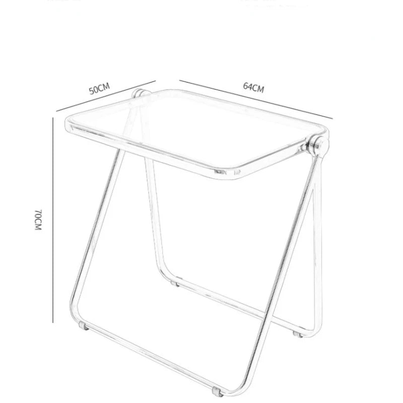 Simple Folding Dining Table Nordic ins Transparent Table Coffee Table Side Acrylic Portable Office Study Home Use