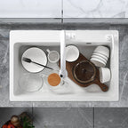 Quartz Stone White Sink Large Single Sink Under Counter Kitchen Sink Dishwasher Granite Vegetable Basin Dishwasher