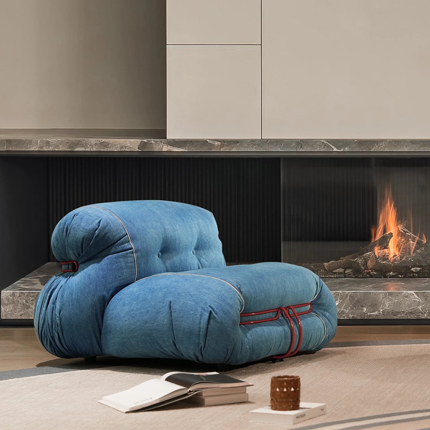 Modern Lazy Floor Couch - Mid Century Fireside Chair Sofa for Living Room & Cafe | AlluCanFind