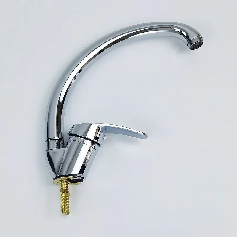 Kitchen Faucet 360° Rotation Household Kitchen Hot and Cold Tap Single Handle Deck Mounted Polished Basin Sink Mixer Tap