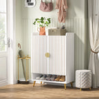 Tribesigns 6-Tier Shoe Cabinet with Doors, Wooden Shoe Storage Cabinet with Adjustable Shelves for Entryway, Hallway, Bedroom