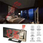 LED Digital Alarm Clock Specular Surface Electronic Desk Clock With Projection Time Temperature Clock Bedroom Bedside Decoration