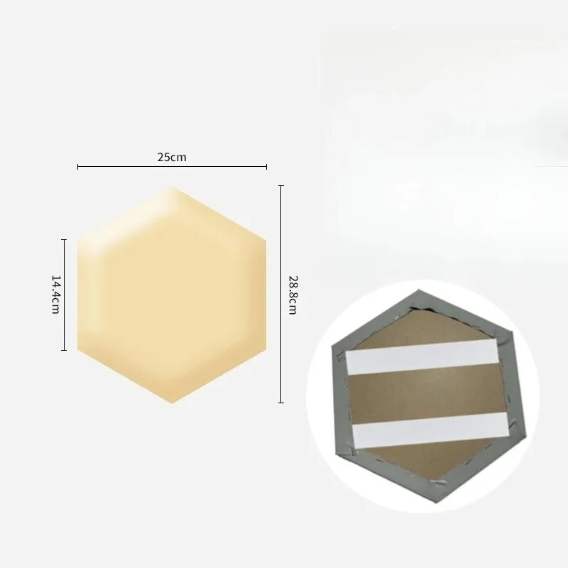 Hexagonal 3D Wall Stickers Upholstered Wall Panels Kids Anti-collision  Peel and Stick Headboard Self Adhesive Leather Soft Bag