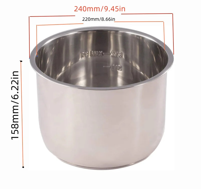 1pcs Stainless Steel Inner Cooking Pot - 6 Quart for Instant Pot IP-POT-SS304-60