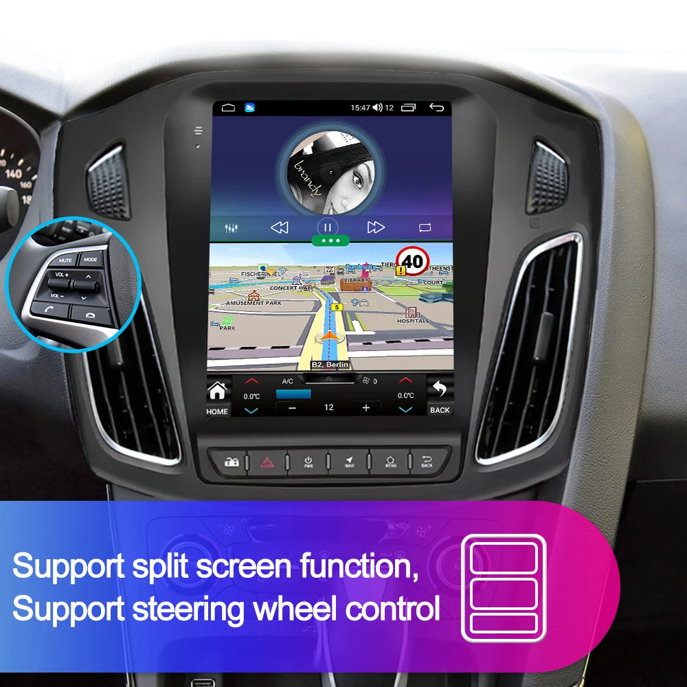 CAIXI GX9 Car Radio Multimedia Player for Ford Focus 3 Mk 3 2011 - 2019 Android 12 2din Carplay Auto Stereo GPS Vertical Tesla