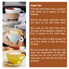 Milk Frother Electric Latte Cappuccino Steamer Automatic Heater Coffee Foamer Hot Kitchen Coffee Beater Cappuccino Mixer Sonifer
