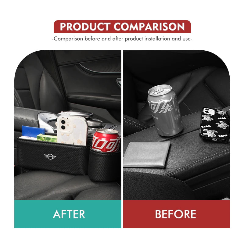 Car Cup Holder Organizer Crevice Gap Filler Stuff Storage Box For MINI Cooper One JCW R56 Countryman Clubman R50 R53 R58