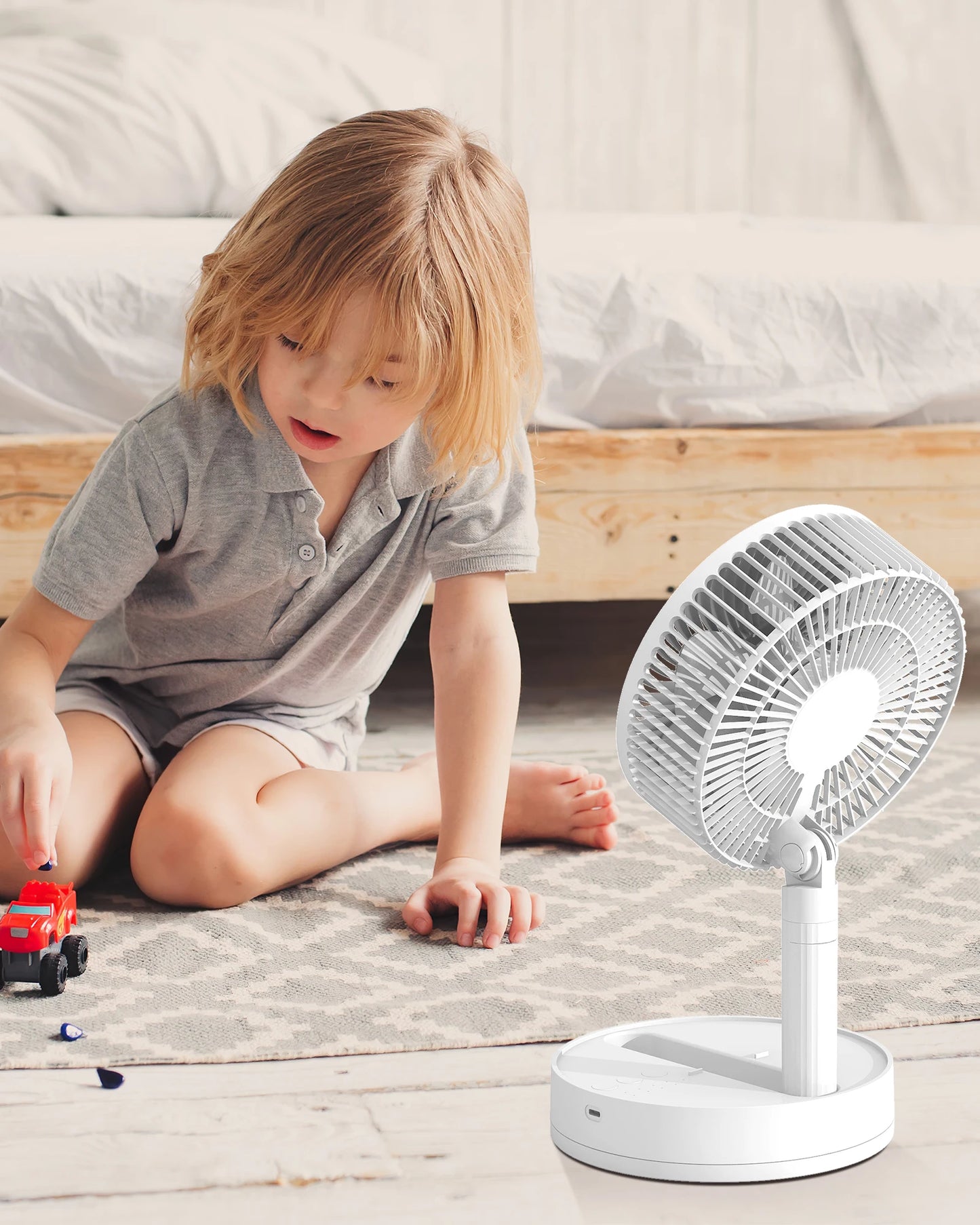 KASYDoFF Portable Oscillating Desk Fan, 8 Inch＆ 5400mAh USB Battery Op