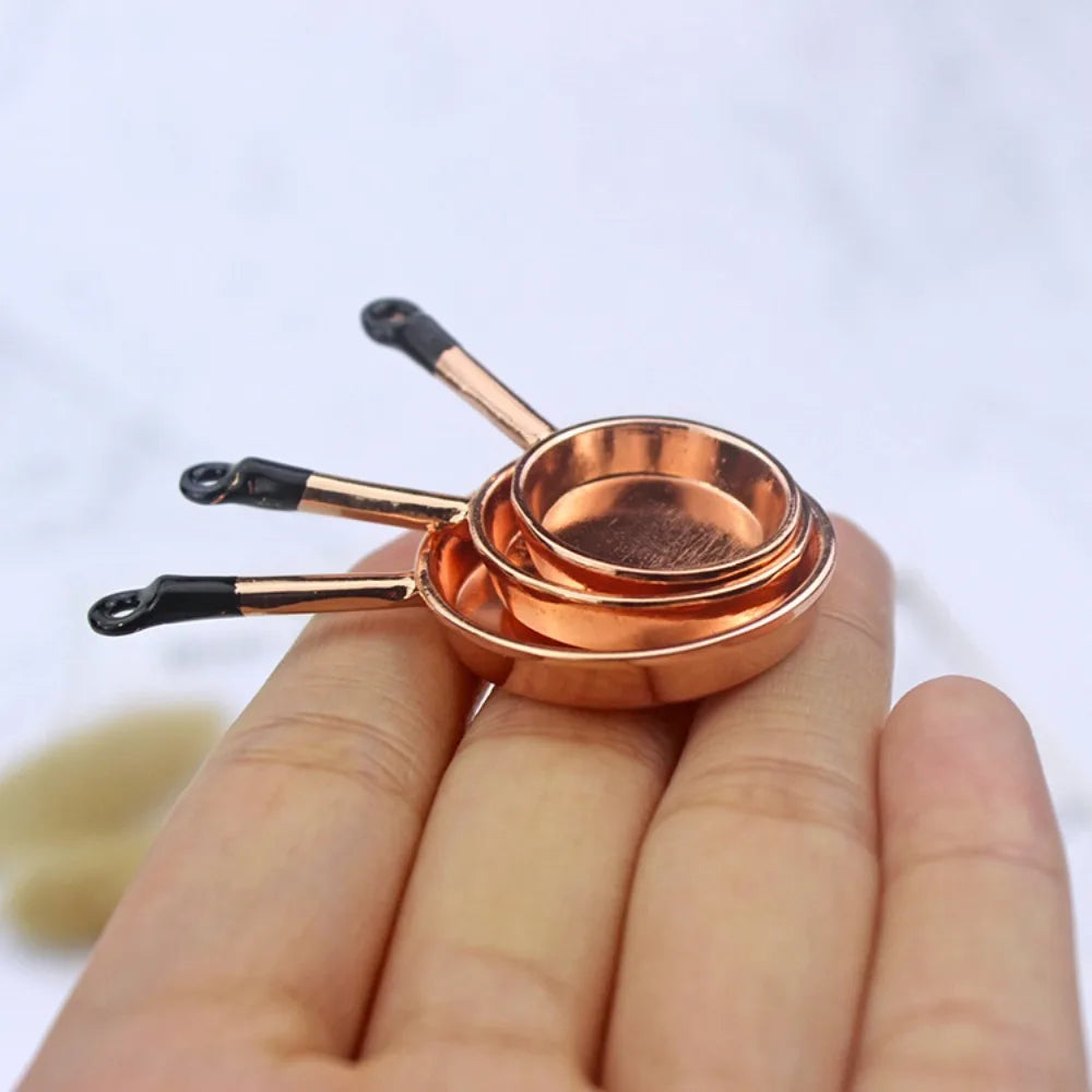 Kettle 1:12 Mini Kitchen Utensils Sets Cookware 1:12 Scale Kitchen Set Alloy Mini Mini Kitchen Cooking Kit House Props
