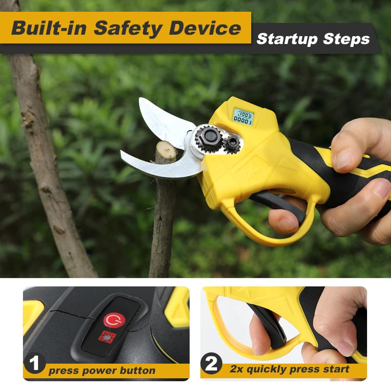 BABEQ 30mm Cordless Electric Scissors Rechargeable Brushless Electric Pruning Shears for Fruit Tree Bonsai Garden Tool Pruner