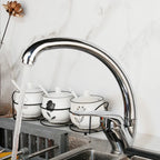 Kitchen Faucet 360° Rotation Household Kitchen Hot and Cold Tap Single Handle Deck Mounted Polished Basin Sink Mixer Tap