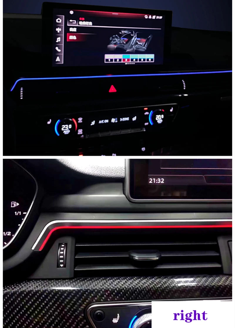 Car 30-color LED trim panel for Audi A4 A5 B9 instrument panel light guide strip synchronous original ambient light