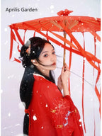 Star Oil Paper Waterproof Beach Umbrella Fan Chinese Dance Performance Lace Umbrella Classical Hanfu Fairy Parasol Paraguas
