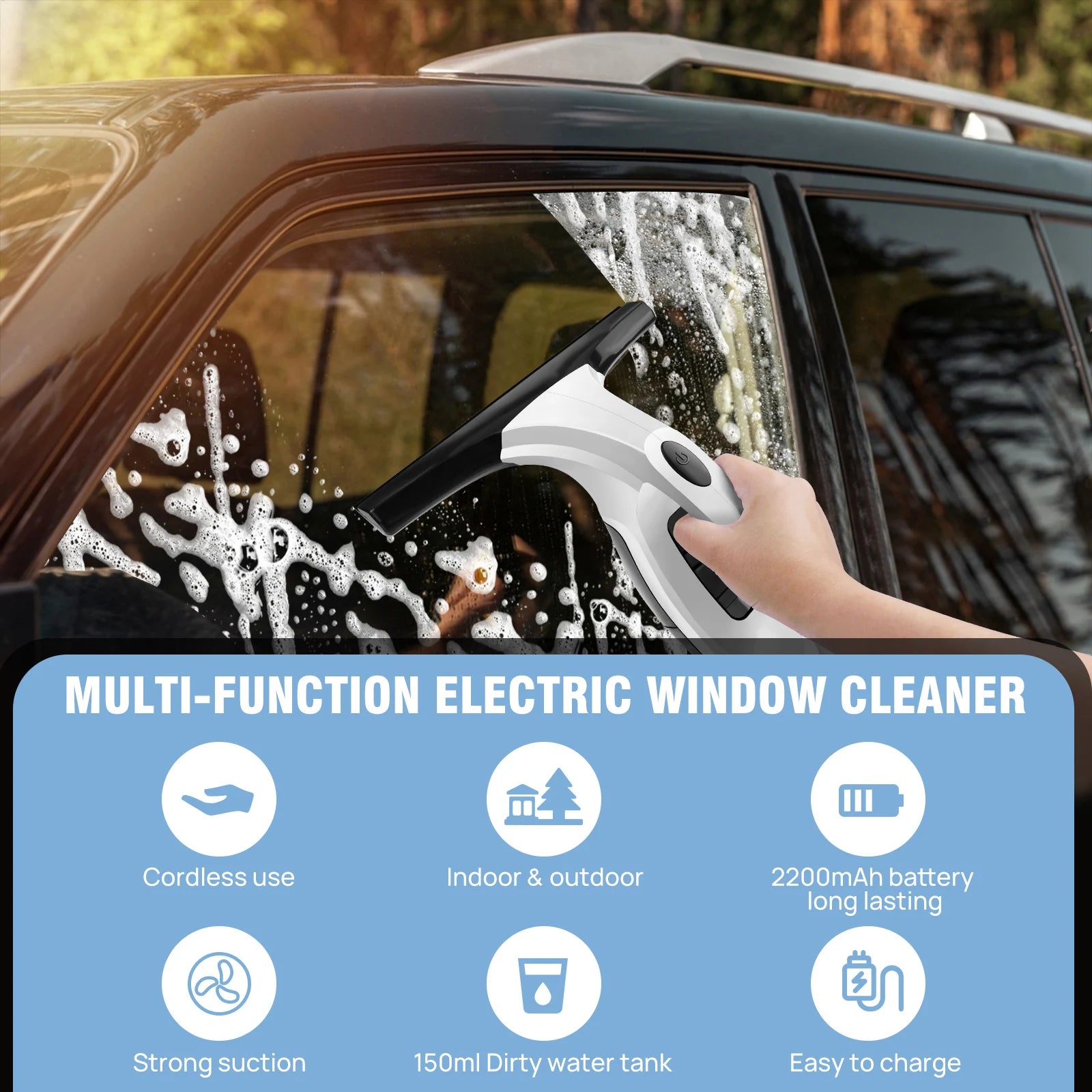 Powerful Cordless Window Vac Cleaner Handheld Cordless Window Vac Cleaner Car Window Cordless Vac Cleaner Wet and Dry Use