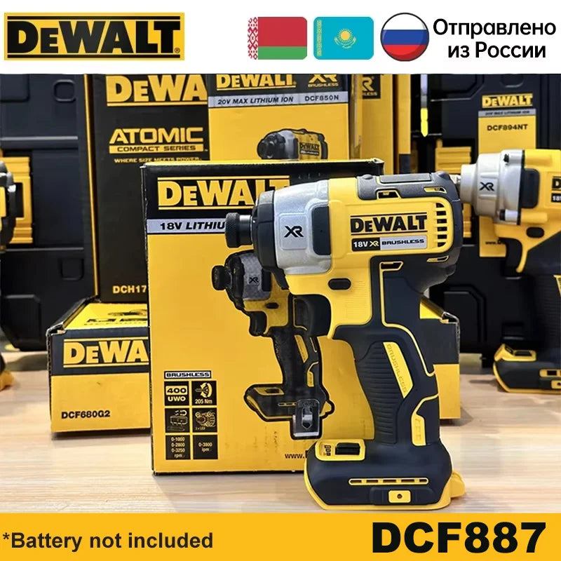 DEWALT DCF850 DCF887 20V Impact Driver 205NM Brushless Motor Cordless Rechargable Screwdriver Electric Impact Drill Power Tools