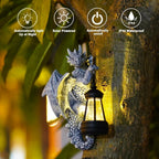 Dragon Tree Hugger Solar Lantern Garden Statue Resin Dragon Decor for Outdoor Perfect Garden Gift Yard Decor