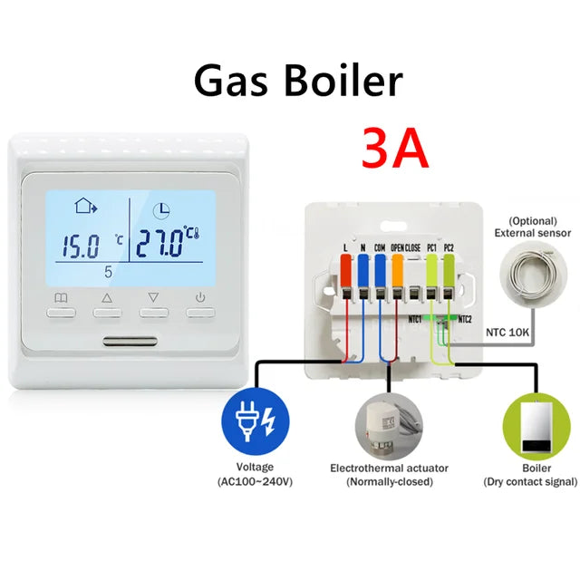 Digital Thermostat For  Underfloor Heating Floor Thermostat  Warm Floor Water Heating Gas Boiler Temperature Controller 220V