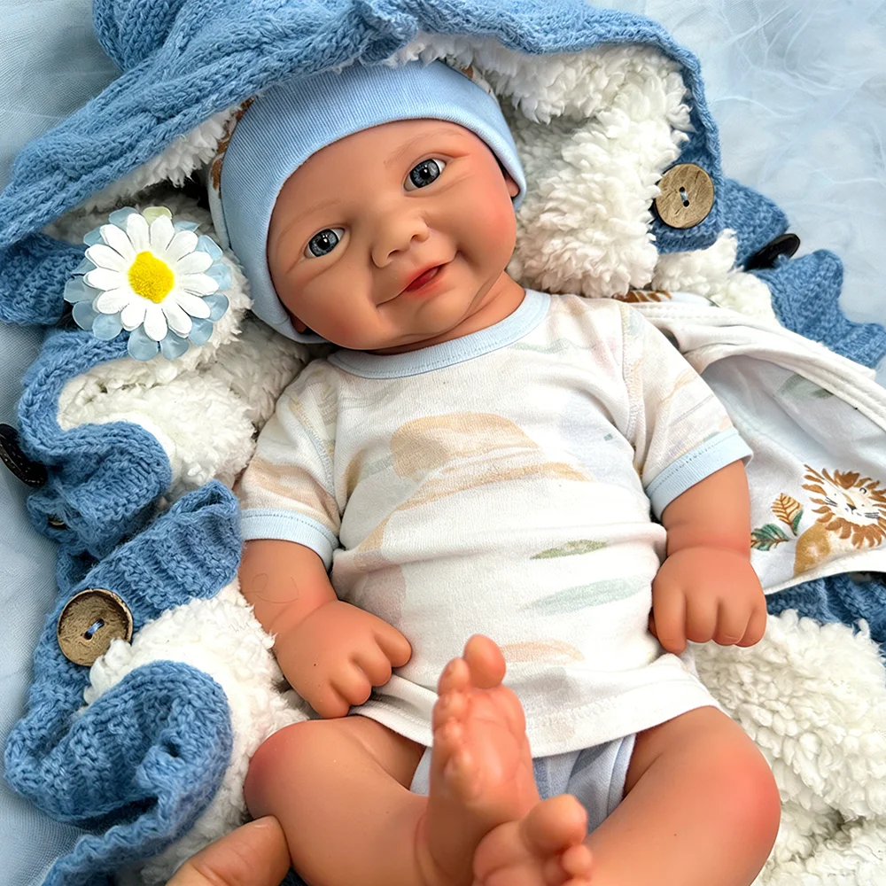 18" Washable Silicone Reborn Baby Girl/Boy Vivienne Open Mouth Realistic Newborn Doll Spain Muñeca For Kids Age 3+ Children Gift