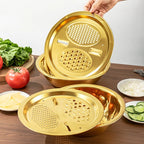 3-In-1 Stainless Steel Kitchen Set, Equipped with Built-in Grinding, Multifunctional Filter, and Mixing Bowl