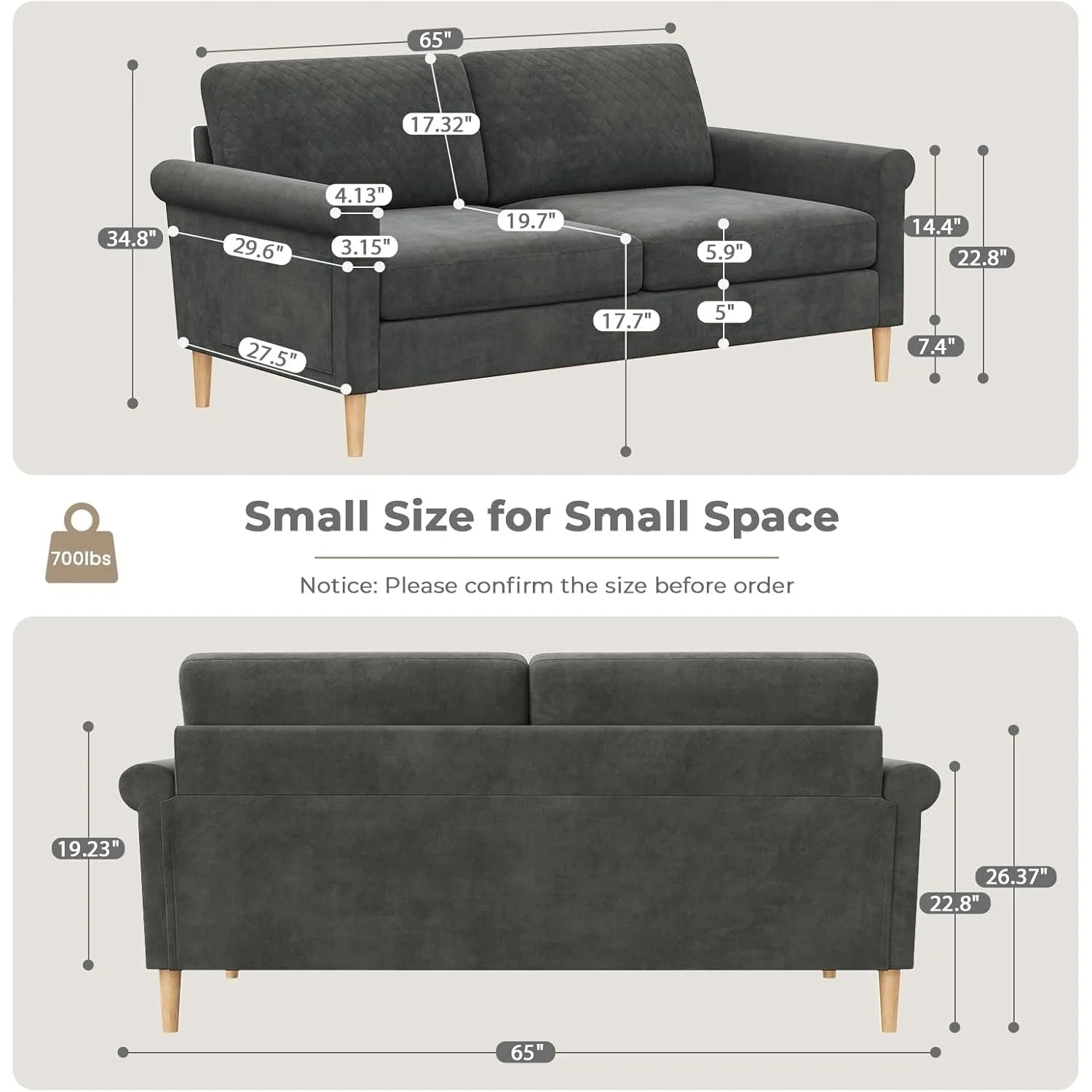 Small Comfy Loveseat Sofa