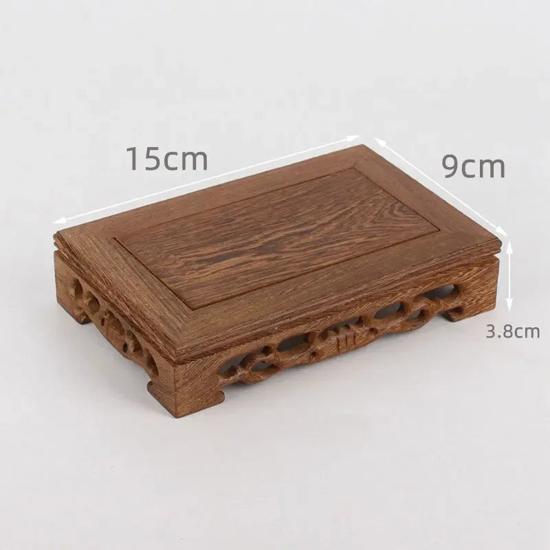 Retro Wooden Tea Tray Table Small Square Teapot Bases Bonsai Stand Bonsai Pedestal Wooden Base Vintage Furniture Home Decor