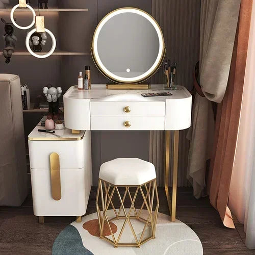 Vanity Makeup Desk Dressing Vanity Makeup Desk Organizers Mirror Storage Dressers Bedroom Multifunctional Schminktisch Furniture