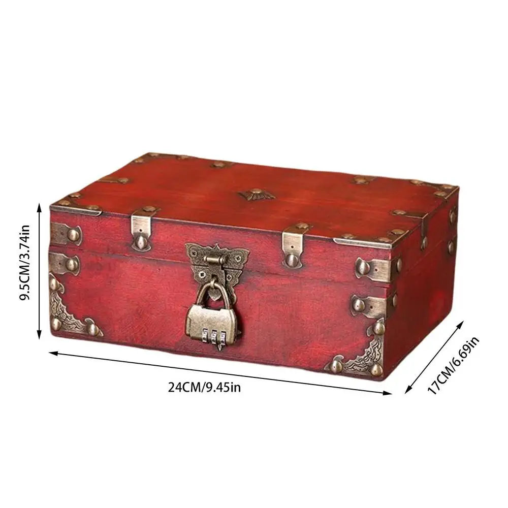 Retro Storage Box Jewelry Wood Wooden Lock Catch Organizers Vintage Gifts Container Sundries Organizer Storage Boxes