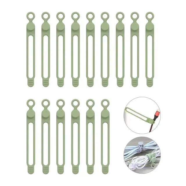 Silicone Cable Ties,Cord Organizer,Cable Straps,Reusable Cord Ties,Travel Cable Organizer ,Cute Elastic Tie, Wire Ties