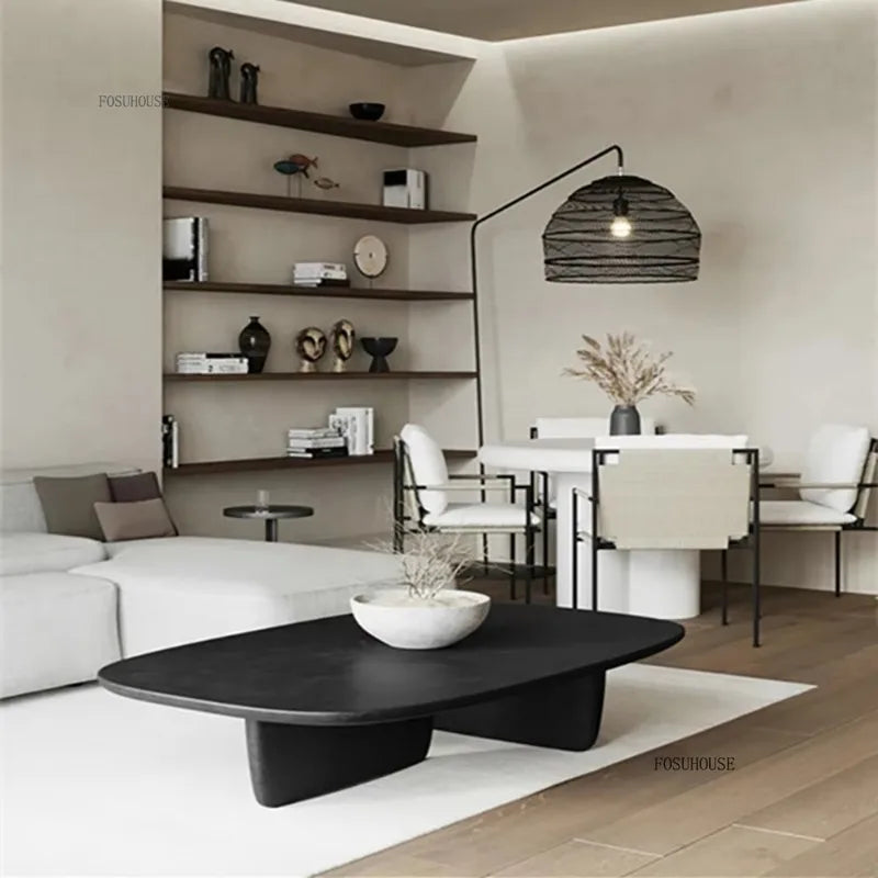 Modern Minimalist Coffee Table Luxury Creative Design Home Living Room Furniture Nordic Wabi Sabi Style Wood Coffee Tables