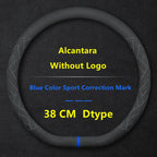 Steering Wheel Cover For Tesla Model 3 Y S X Alcantara 4 Seasons 36-39 CM Diameter Black Car Interior Accessories 2019-2025