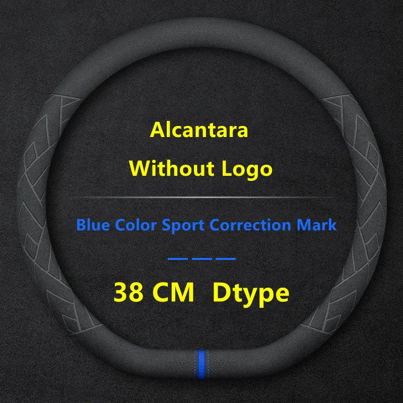 Steering Wheel Cover For Tesla Model 3 Y S X Alcantara 4 Seasons 36-39 CM Diameter Black Car Interior Accessories 2019-2025