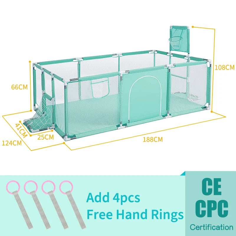 PANGDUBE Baby Playground Playpen for Baby and Toddlers Thicken Steel Pipes & Cloth Baby Fence Play Park Baby Activity Fence