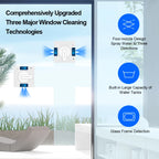 Robot Window Cleaner LIECTROUX YW509, Dual Water Spray,Home Wall Glass Window Robot Vacuum Cleaner,Strong Vacuum,Smart Memory