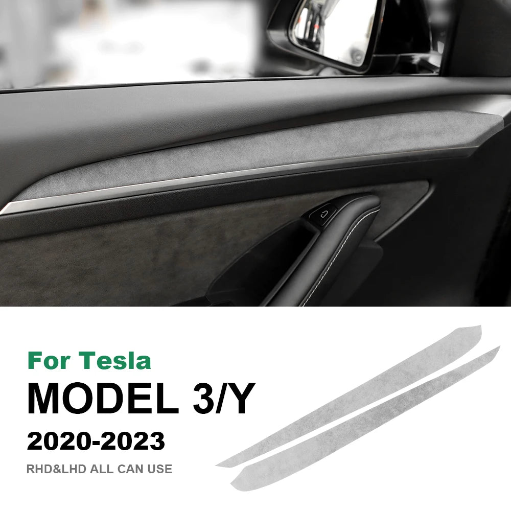 Italian Top Suede Car Dashboard Moulded Trim Sticker For Tesla Model 3 Model Y 2018 2019 2020 2021 2022 2023 Decor Accessories