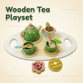 Kids Wooden Afternoon Tea Set Toys Kitchen Accessories for Tea Party Play Educational Pretend Food Gift for Girls Boys Toddlers