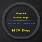 Steering Wheel Cover For Tesla Model 3 Y S X Alcantara 4 Seasons 36-39 CM Diameter Black Car Interior Accessories 2019-2025