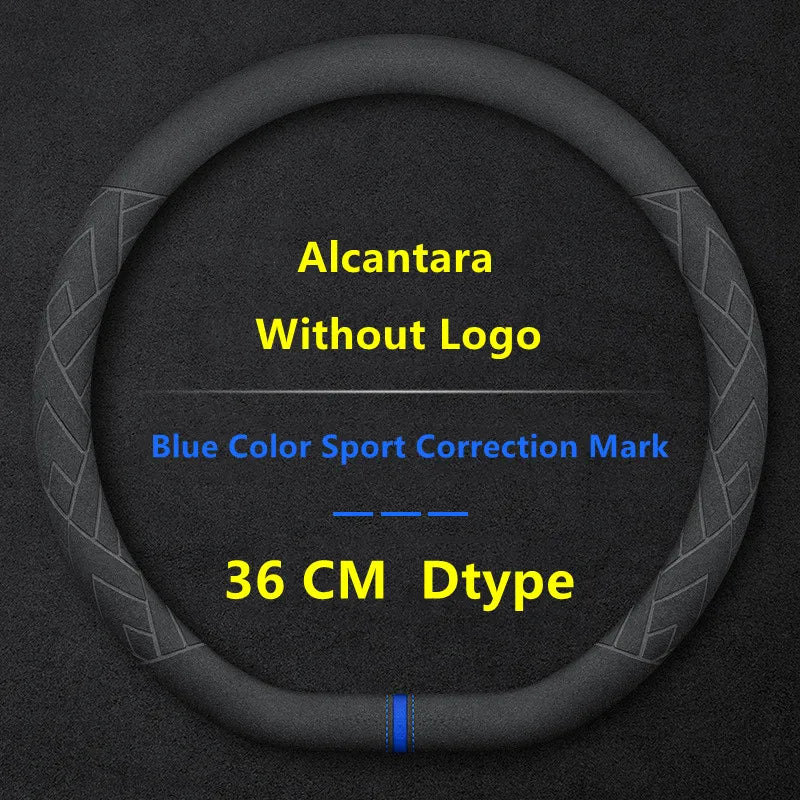 Steering Wheel Cover For Tesla Model 3 Y S X Alcantara 4 Seasons 36-39 CM Diameter Black Car Interior Accessories 2019-2025