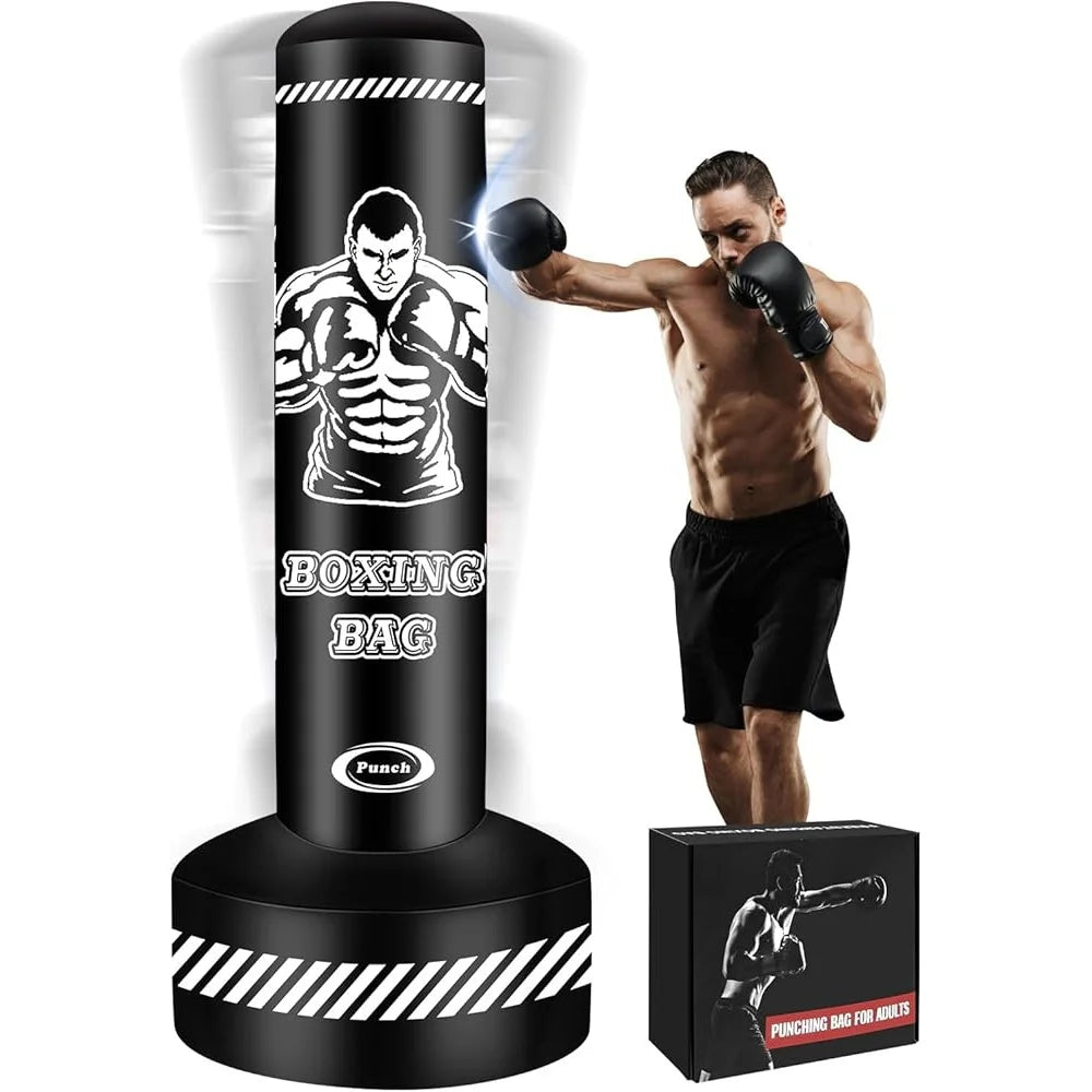 Inflatable Standing Punching Bag - Adults Kickboxing MMA Home Fitness Heavy Bag | AlluCanFind