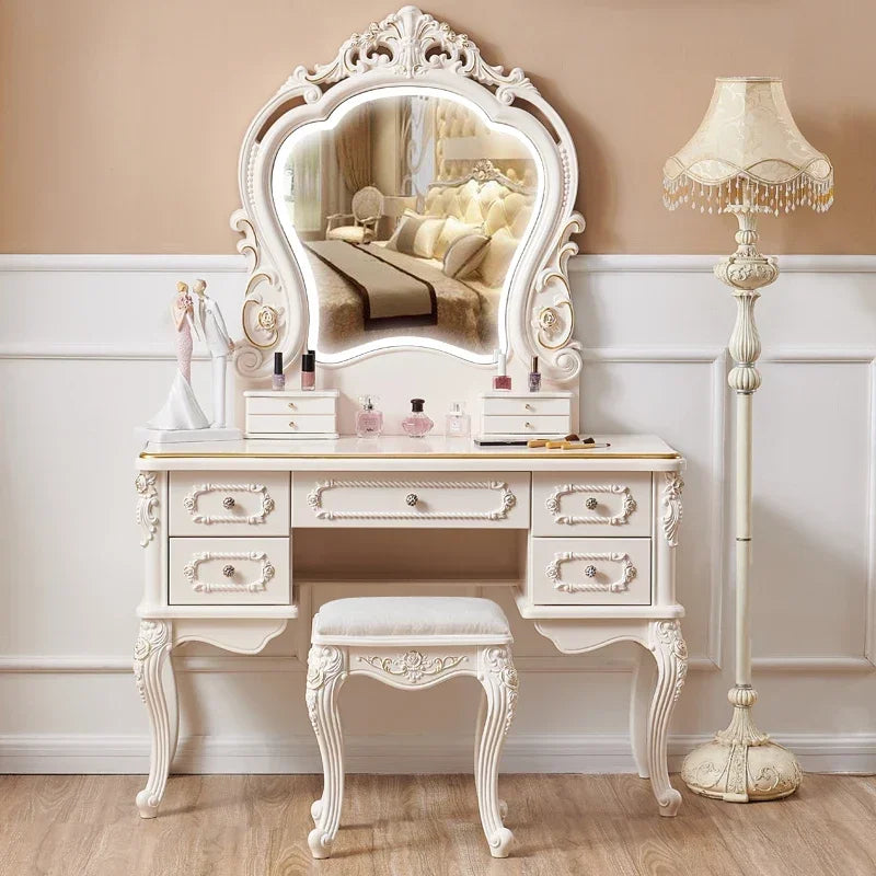 Makeup Vanity Dressing Table Dressers for Bedroom Makeup Vanity Desk Organizer Treasure Chest Girls Tocadores Comfortable Table
