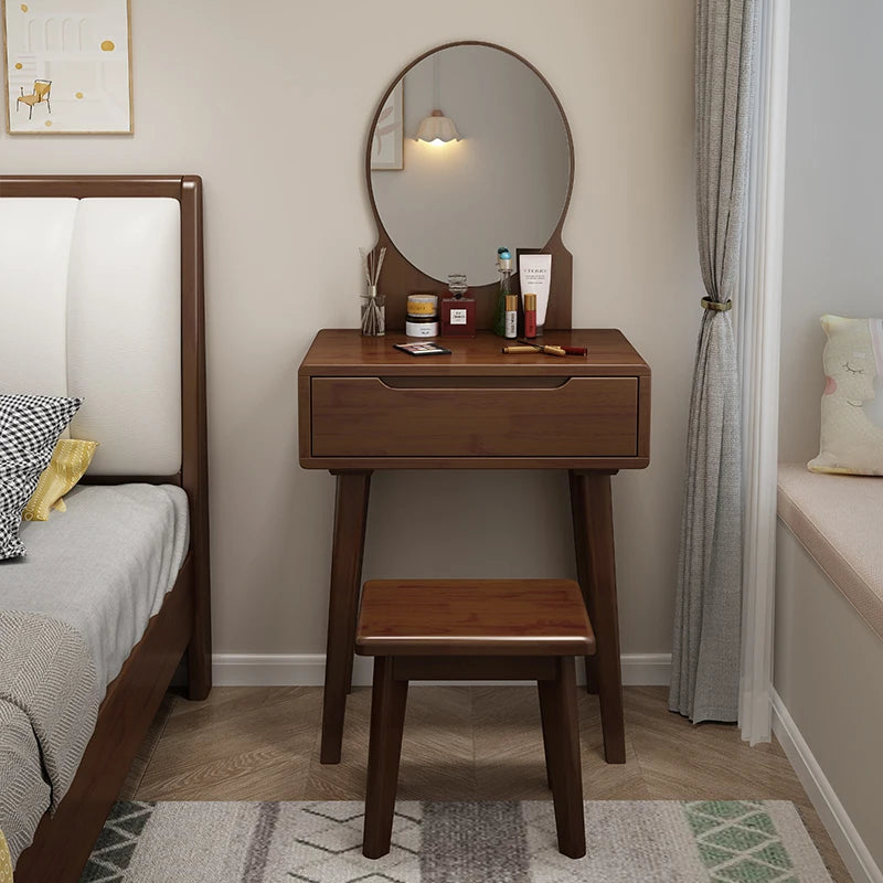 Nordic solid wood dresser 60cm small apartment bedroom modern simple makeup table light luxury dresser storage cabinet